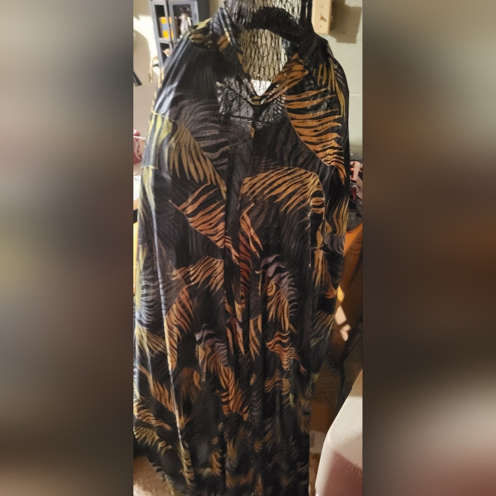 Vic Sec Black and Gold Patterned Coolatta, Halter Neck